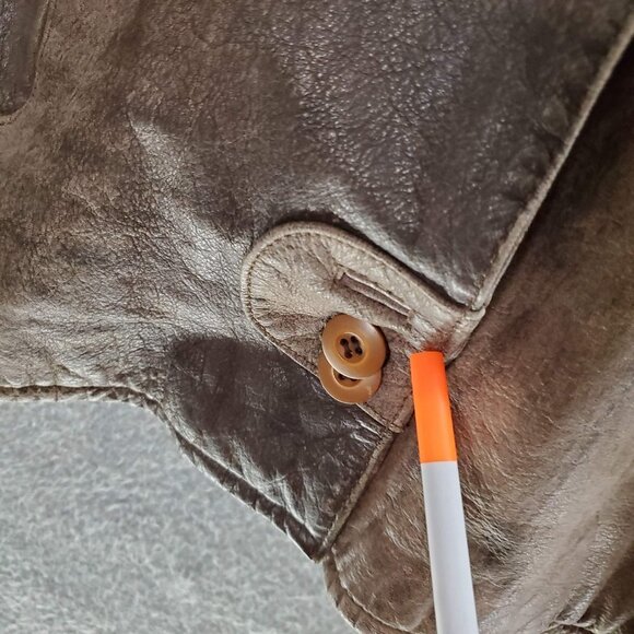 Lepegro Women Jacket 38 Tan Vintage‎ Leather Overcoat - Picture 3 of 11